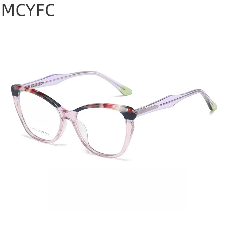 

MCYFC Full Rime Eyeglasses Frame for Women Acetate Material Natural Style Design Hand Made Fashion Trend Glasses Frames for Men