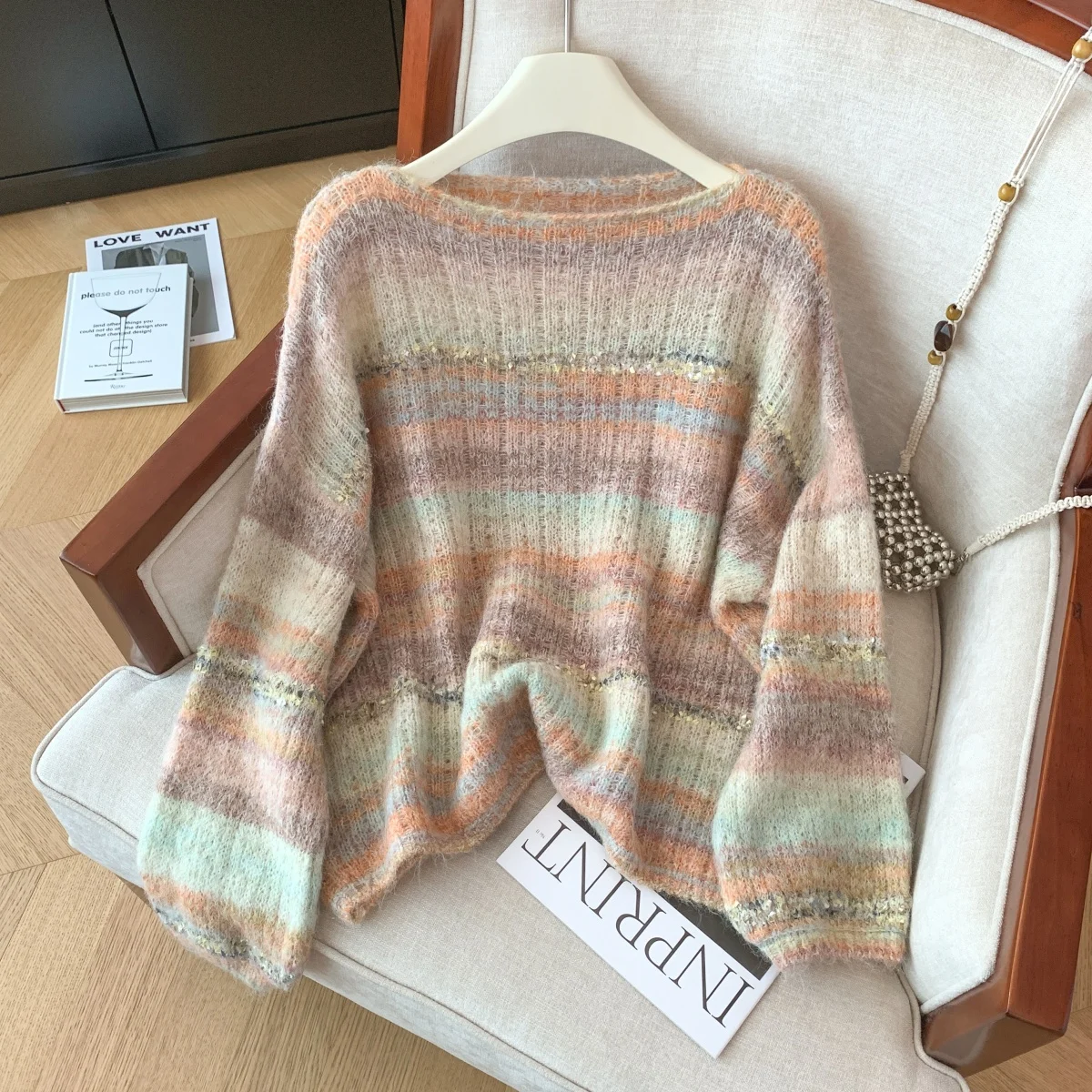 

Осенне-зимний женский вязаный свитер Long Sve, цветная блузка, теплая, удобная для поездок на работу, свободная посадка, модная верхняя одежда