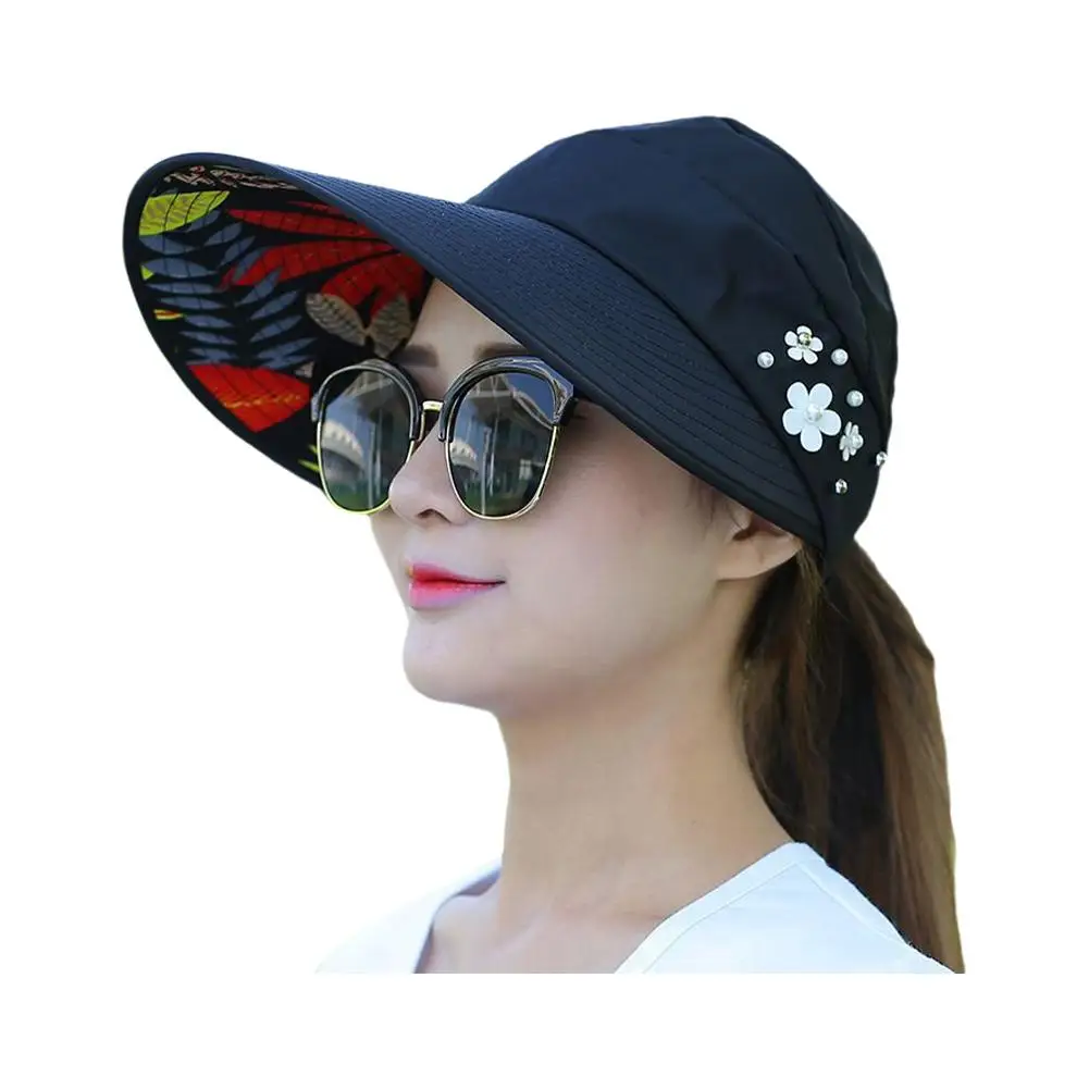 Chapeau large pliable pour femme, casquette décontractée, visière anti-UV, vacances d'été, plage, mode femme, W1b9