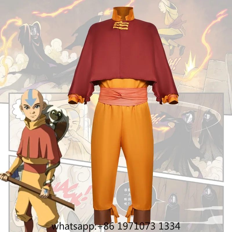 Aang Cosplay Costume 2024 Editio Avatar The Last Airbender Role Play for Halloween Anime Comic Con Avatar Outfits