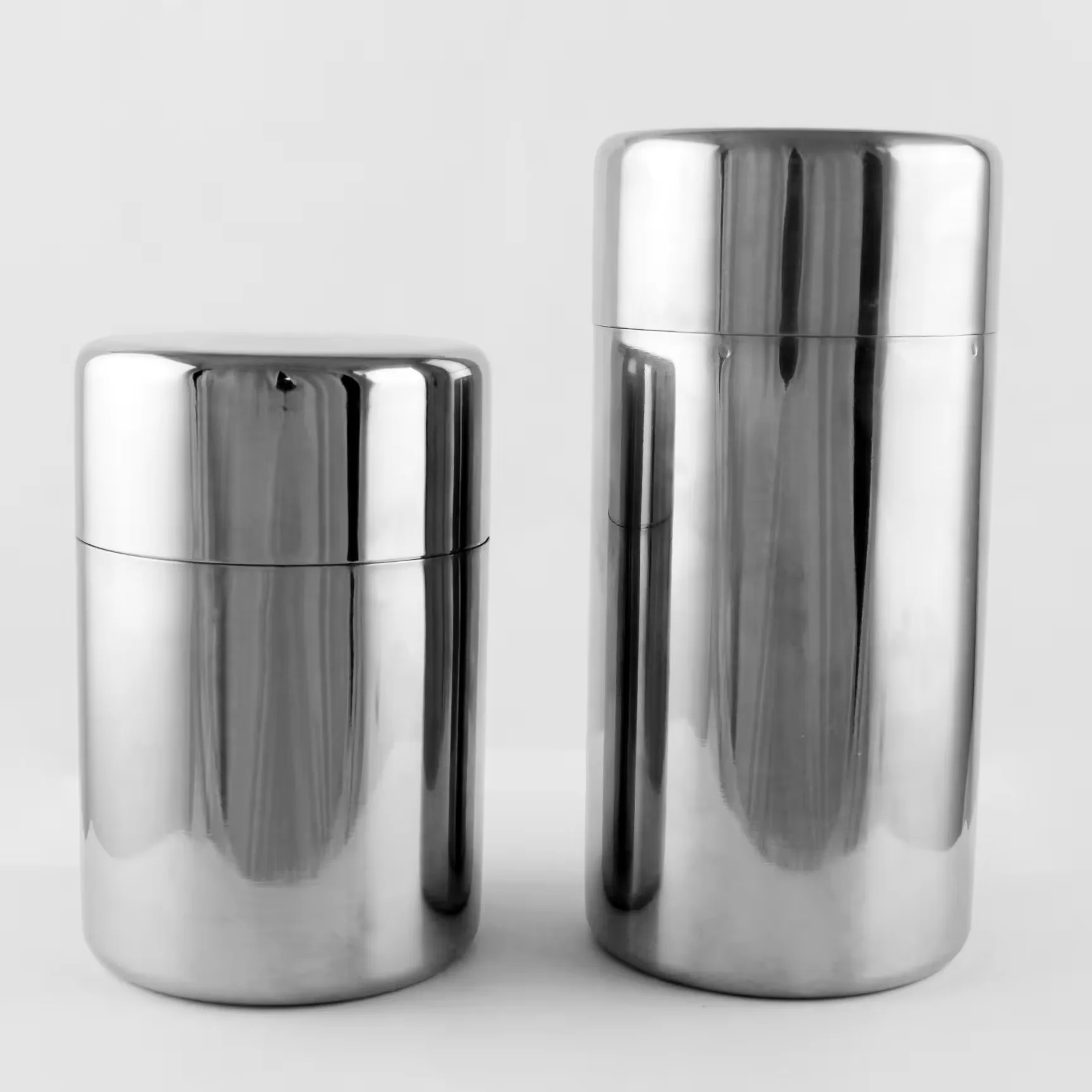 

Round Tea Tin Can with Inner Lid Double Lid Tea Can Stainless Steel Tea Caddy Canister