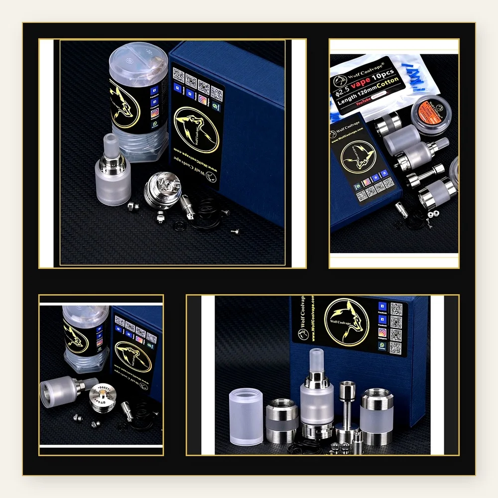 Wolfcoolvape BY-Ka V7 23mm MTL RTA 3ml Vape Tank - Single Coil Rebuildable Atomizer for E-Cigarette Mods