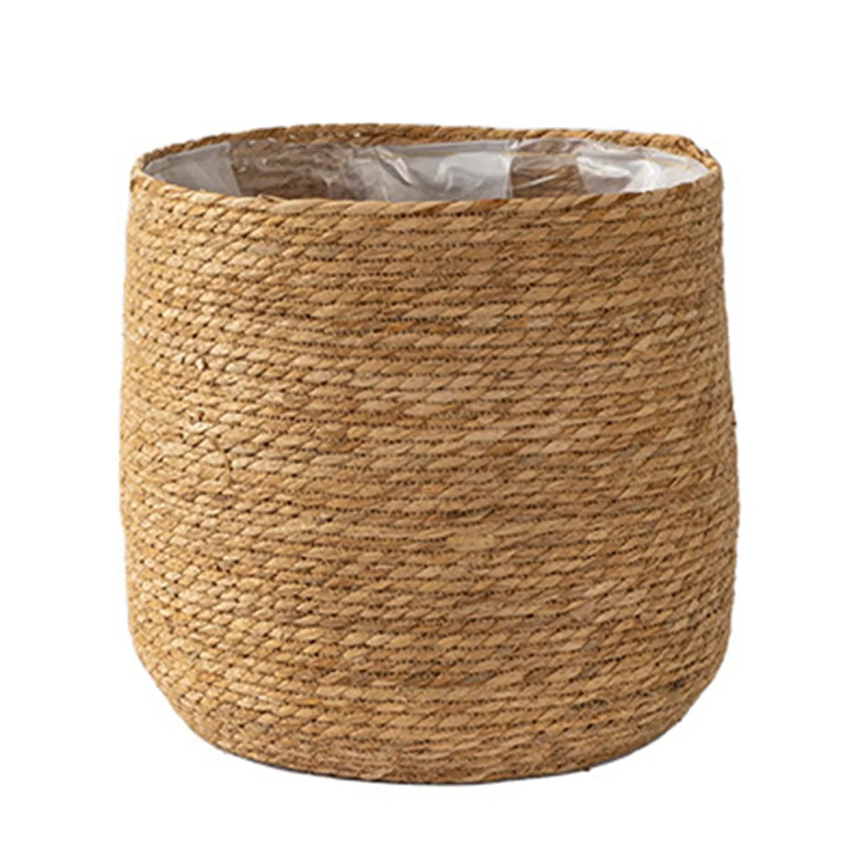 Maceta de algas marinas ABNP - Maceta tejida - Cesta de plantas decorativa con inserto de película plástica en estilo Boho S