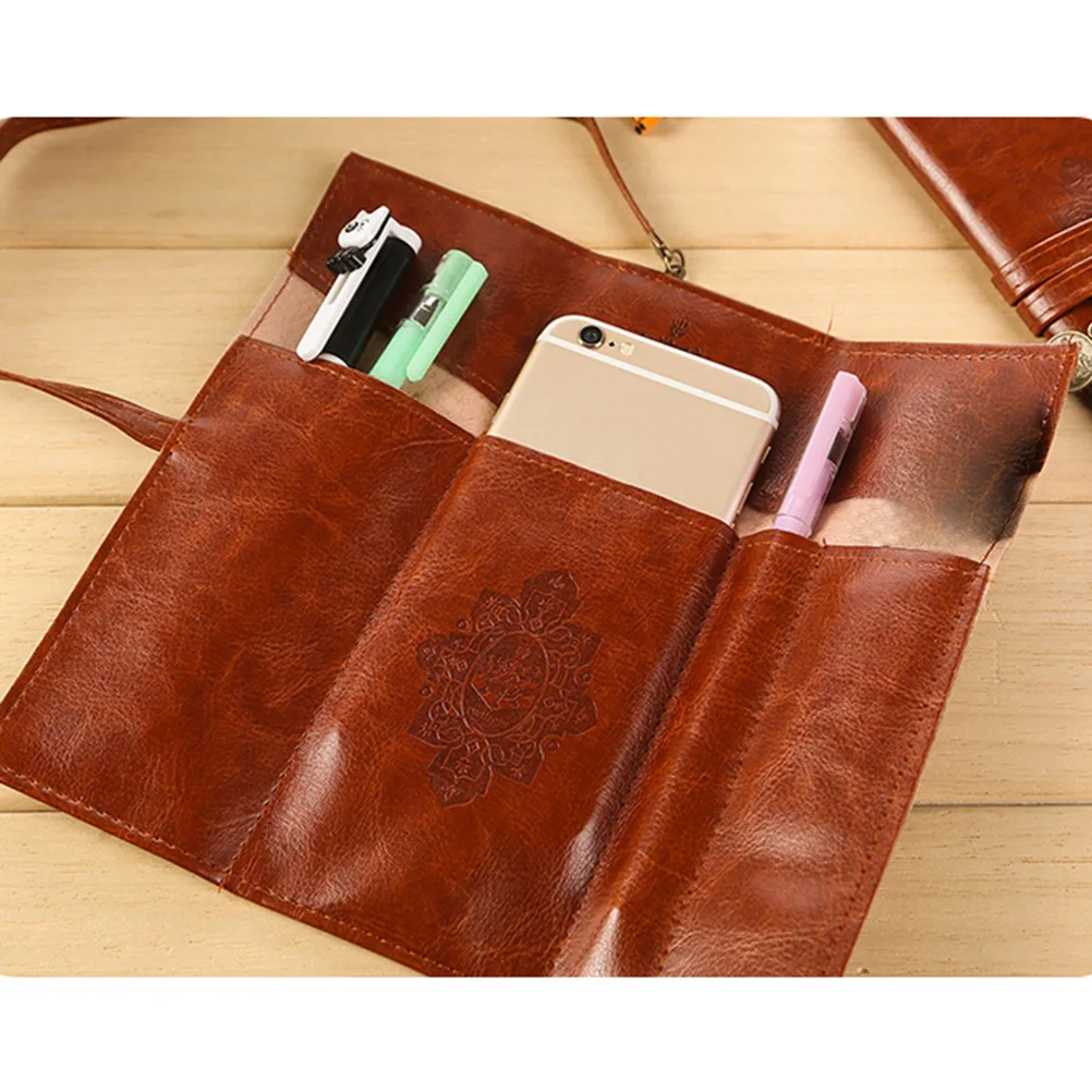 

Retro Pencil Case Pen Holder For Stationery Makeup Coin Bag Office Accessories Coffee Color (Pencil Bag