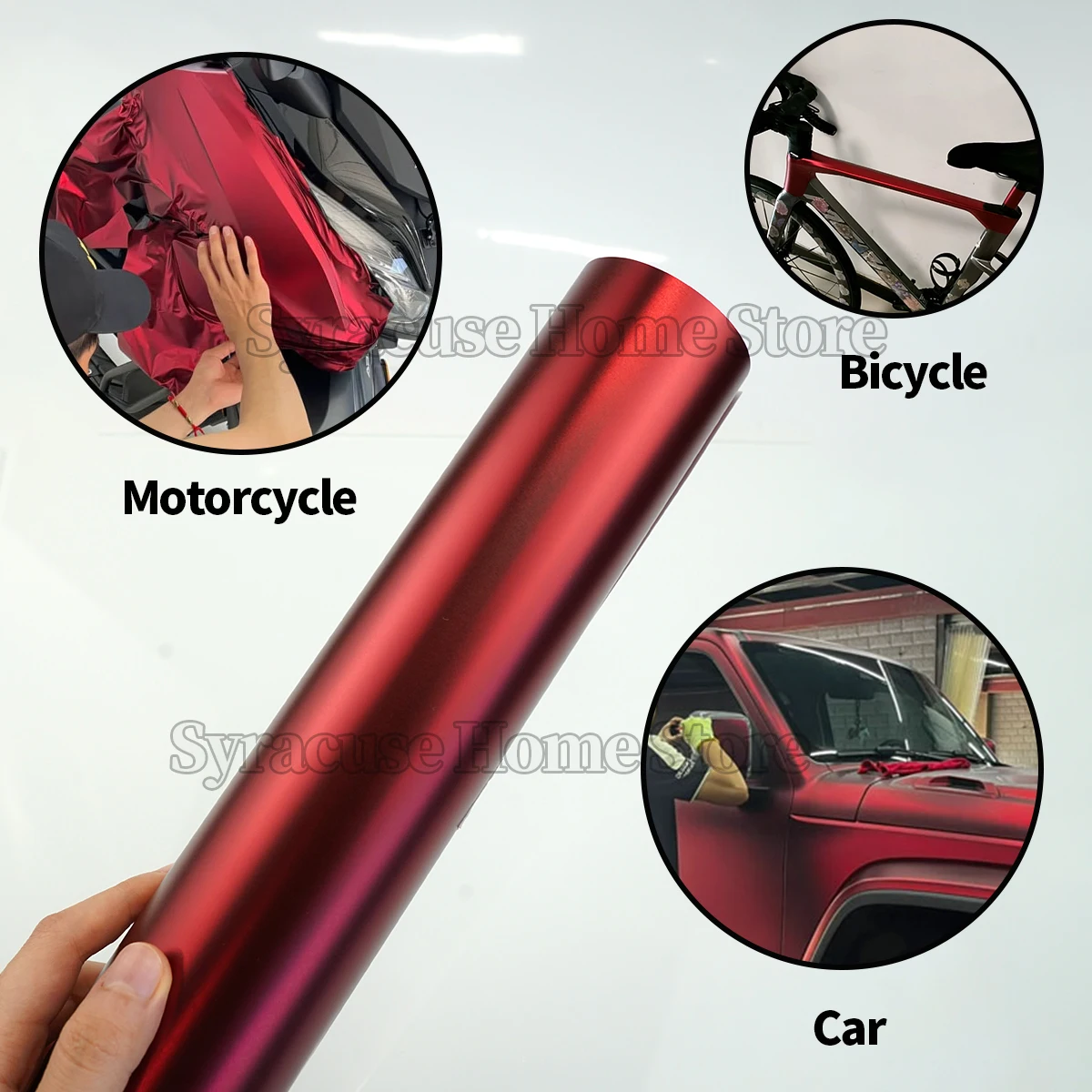 أعلى جودة PET الرومانسية الأحمر الفينيل التفاف ملصق ذاتي اللصق مائي سيارة السيارة الرومانية الأحمر التفاف لفة للدراجات النارية