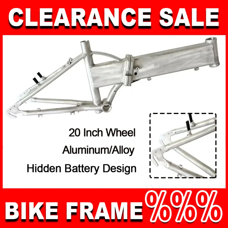 

Bike Frameset 135mm Dropout 20Inch Wheels Road Bicycle Framework Weight 2.6KG Electric Bike Frame Hidden Battery Road Bike Parts