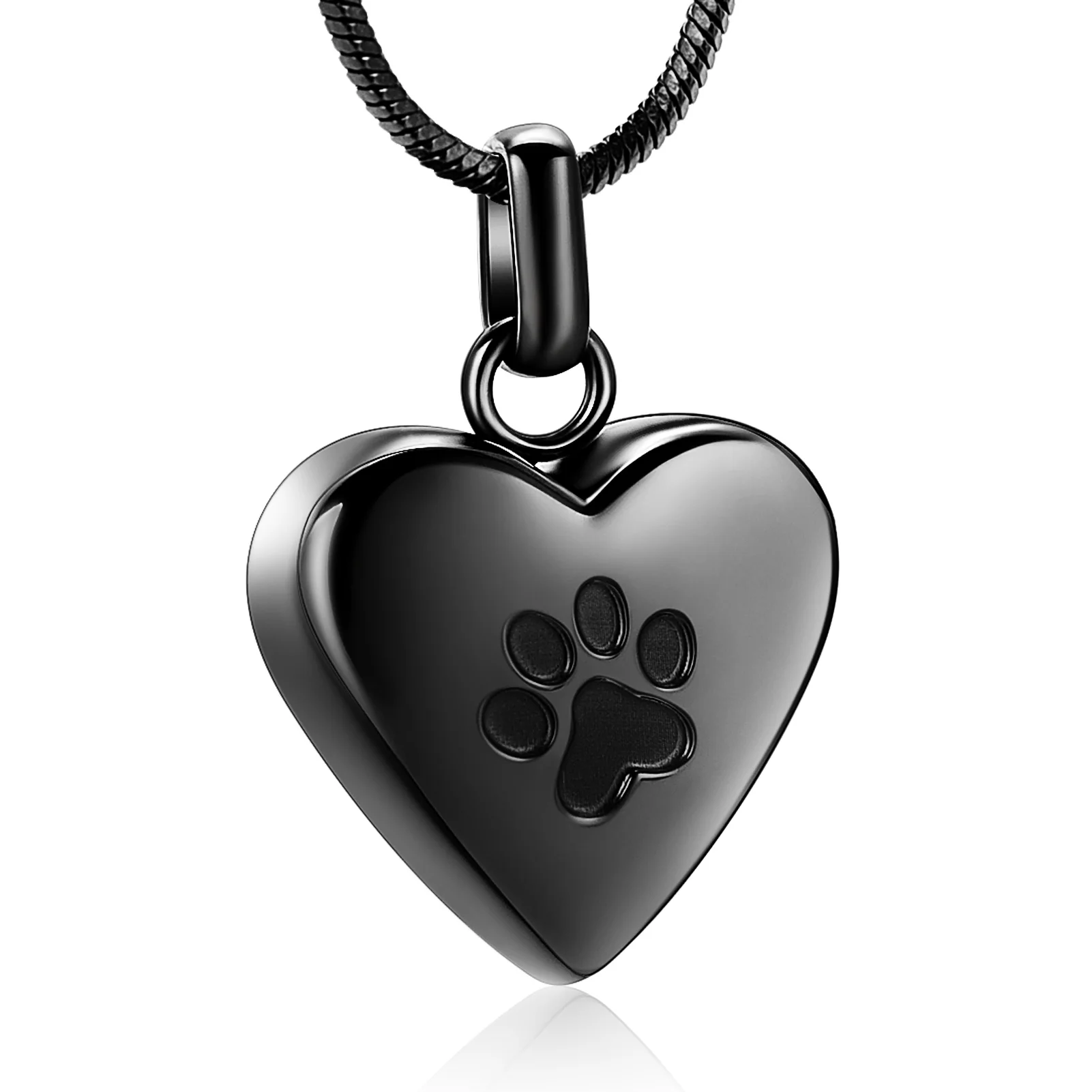 IJD8455 Dog Paw On My Heart Stainless Steel Cremation Jewelry Pendant For Ashes Loss Of Pet Keepsake Memorial Urn Necklace