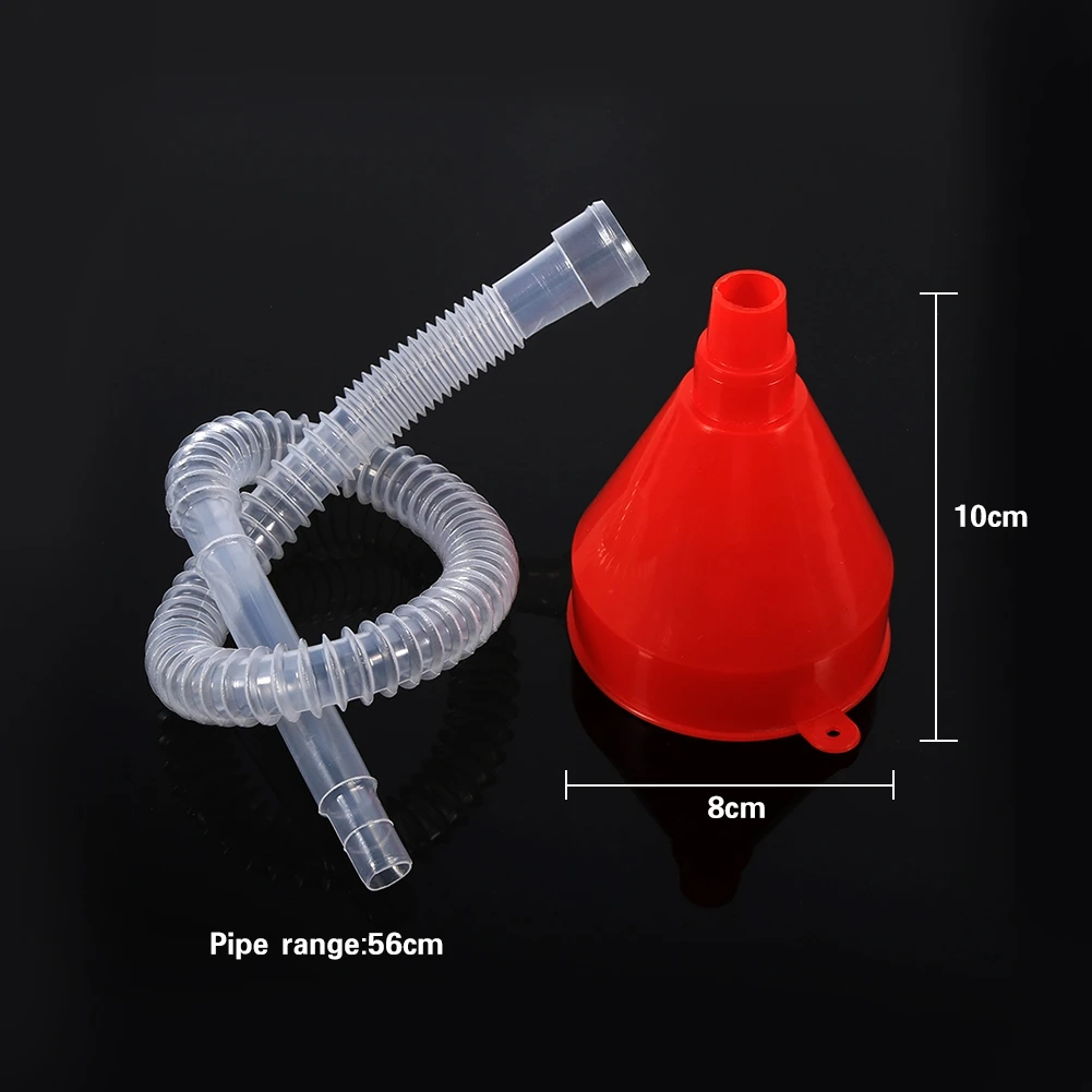 Filling Funnel Universal Vehicle Plastic Filling Funnel with Soft Pipe Spout Pour Oil Tool Petrol  Plastic Filling Funnel