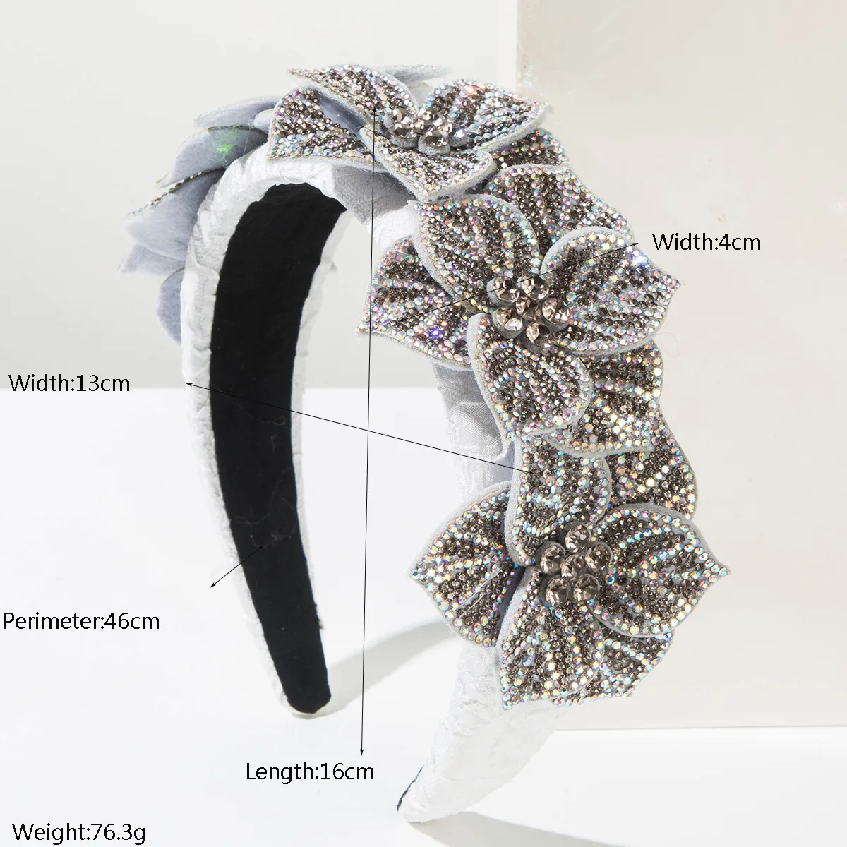 Retro Baroque Style Full Diamond Five-Flower Headband Heavy Craft Elegant Ball Hair Accessory