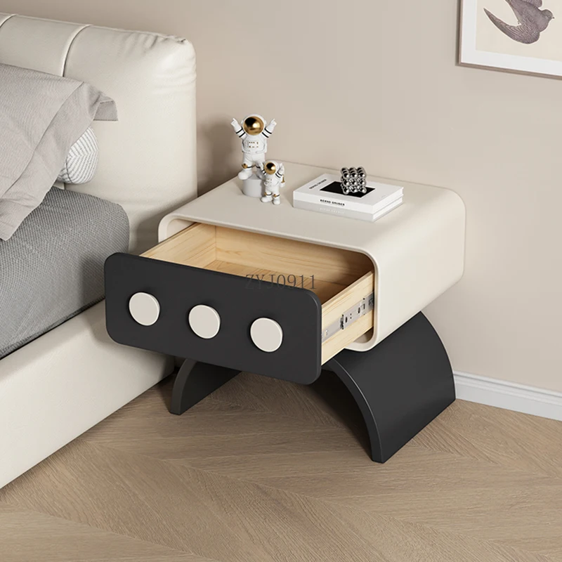 Creative medieval cream wind solid wood bedside table simple children's bedroom bedside storage cabinet