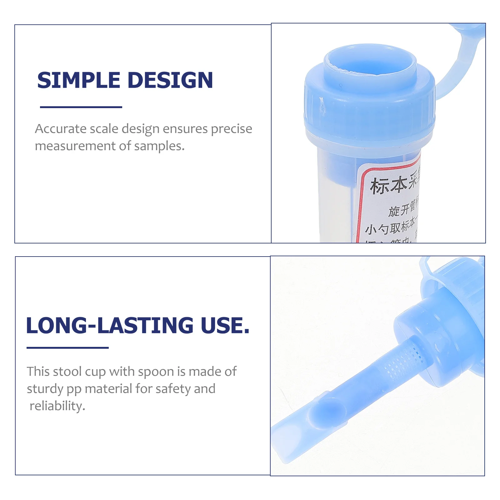 

20Pcs Stool Sample Containers Leakproof Lid Accurate Scale Design PP Material with Spoon Small Plastic Cups for Stool Testing