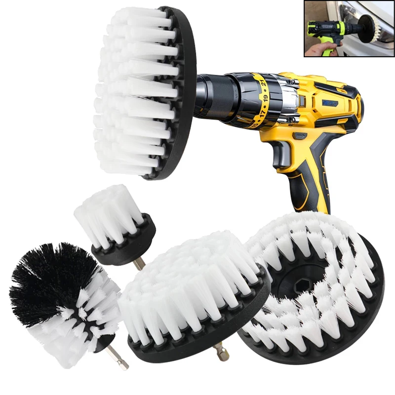 2/3.5/4'' Car Polisher Cleaning Brush Tools Electric Drill Brushes Attachment Set Power Scrubber Washing Brush Polishing Kit