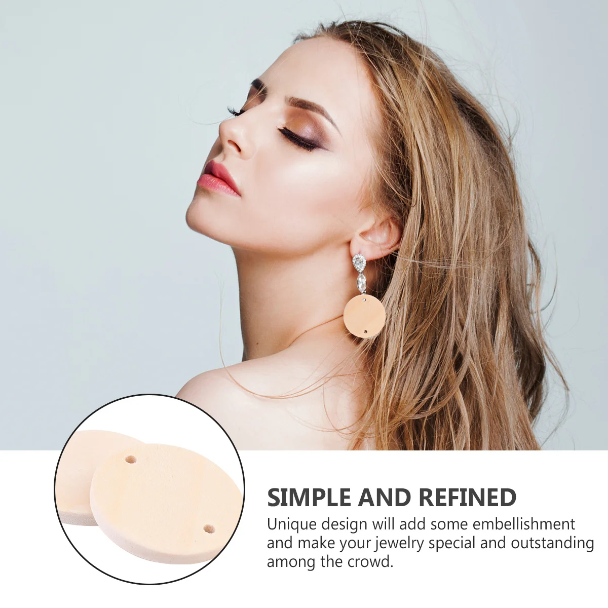 

50 шт. круглые деревянные серьги-подвески для изготовления ювелирных изделий, аксессуары «сделай сам», прочный комплект для рукоделия, крючки для подвесок, обручи, серебряные подвески, поставки