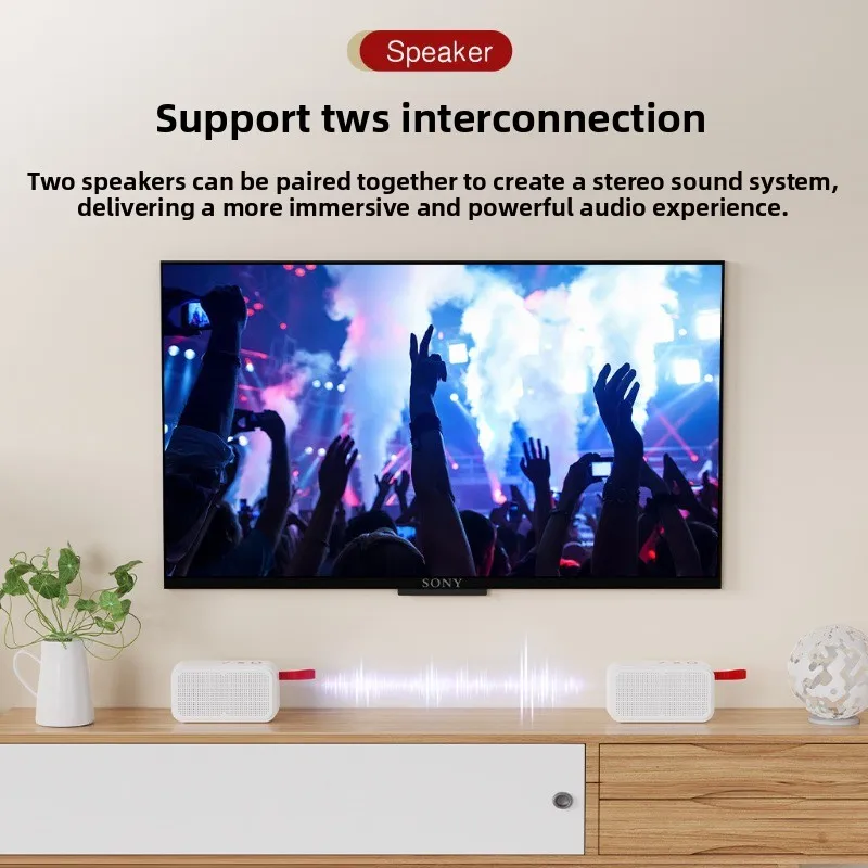 New Bluetooth Speaker: Portable BT Speaker with Call Function, TWS, Colorful Graphics, Subwoofer & Wheat Straw Eco-Friendly