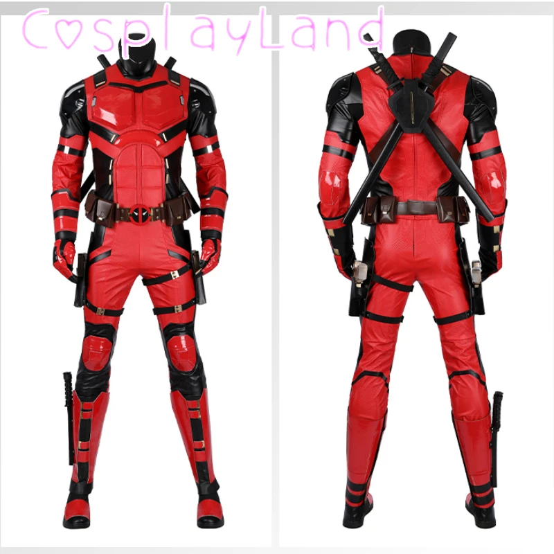 

New High Quality Dead Soldier 3 Wade Cosplay Costume Red Battle Clothes Halloween Carnival Party Outfit Props With Boots Mask