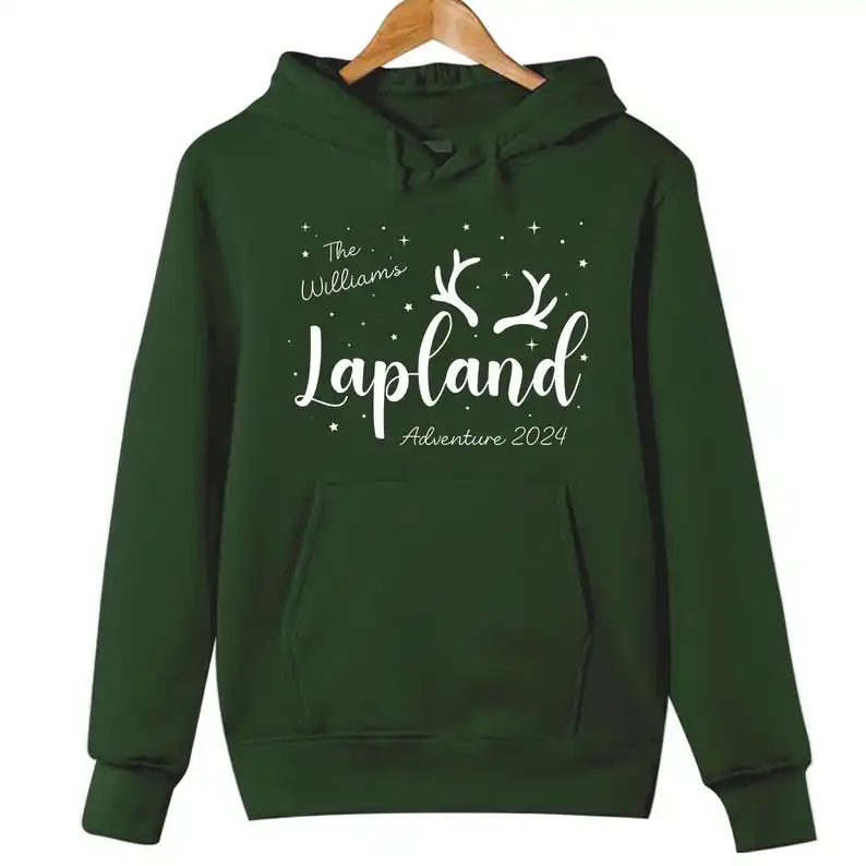 Meery Christmas HOODIE Personalised Lapland Family Holiday Christmas New in Hoodies The North Pole Santa Claus Xmas Gift Hoody