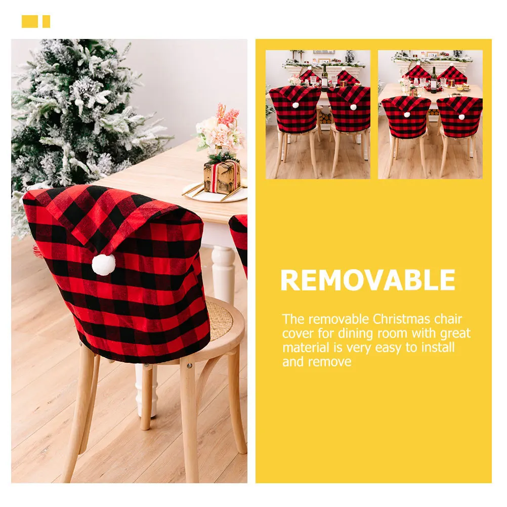 

Christmas Chair Cover Dining Room Kitchen Festival Decor Easy Install Remove Seat Protector Xmas Chair Cover Seats Slipcover