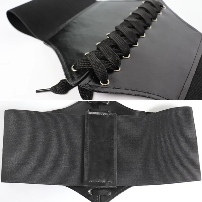 مشد أحزمة واسعة بولي Leather الجلود التخسيس أحزمة الجسم للنساء أحزمة وسط مرنة Cinto Sobretudo Feminin Ceinture فام Fajas