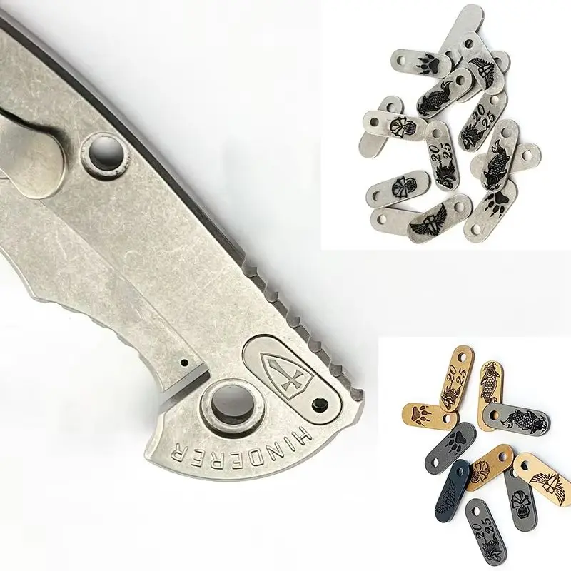 5 Types  Angel / Horse Head / Bear Claw / Carp Patterns Knife Titanium Back Clip FILLER TAB for Rick Hinderer XM18 XM24 Knives