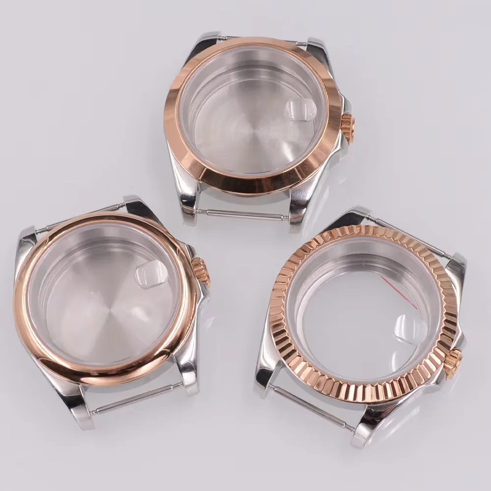 40MM Sapphire Glass Watch Case Fit NH34 NH35 NH36 PT5000 ETA2824 2836 Miyota 8215 8205 Movement Watch parts