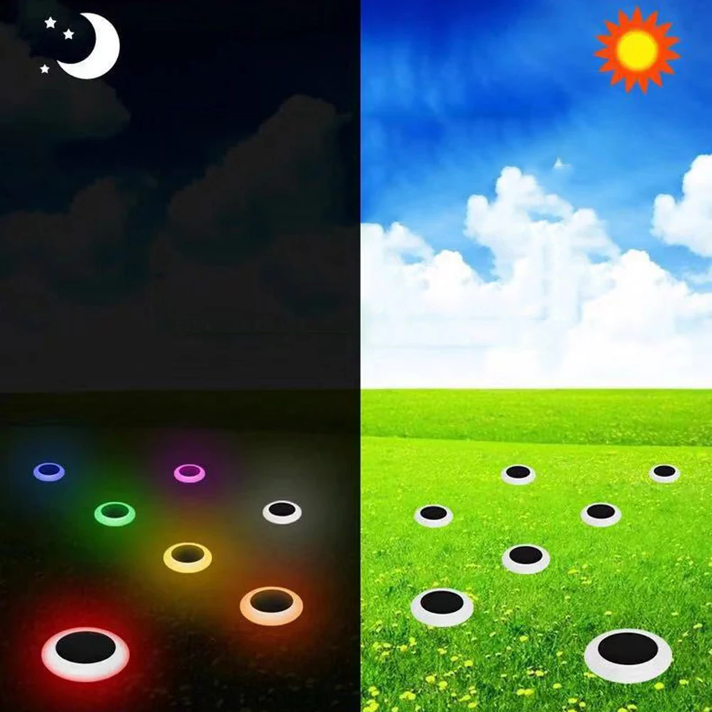 2-teiliges Solar-Rasenlicht für den Garten, für Außenbeleuchtung, Erdungsstecker, RGB, bunte Lampe für den Außenbereich, klein