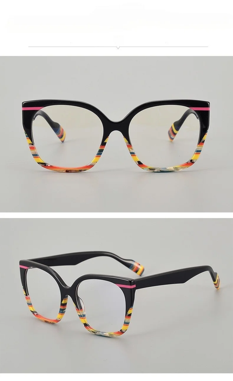 Belight البصرية كبيرة الحجم الجمع بين النظارات الملونة خلات إطار مشهد الرجال النساء النظارات 250