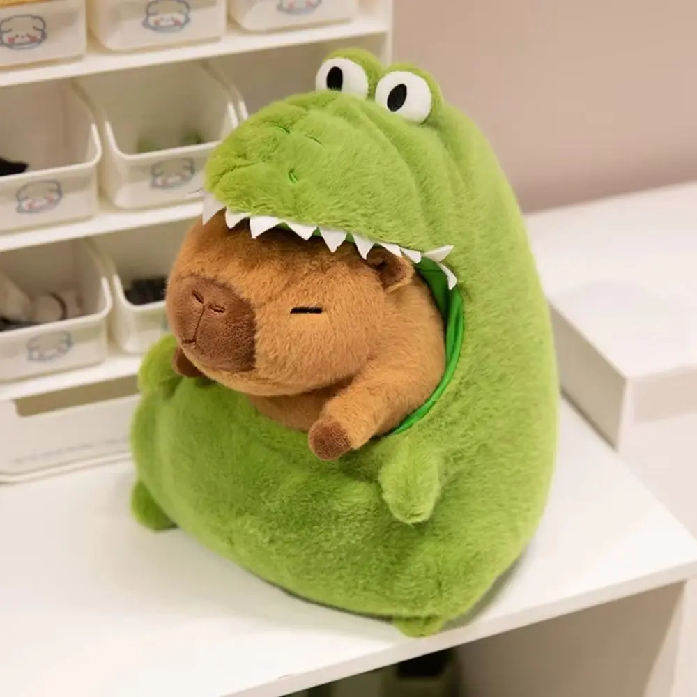 's Accompany Cartoon Crocodile Capybara Simulation Fluffy Capibara Anime Stuffed Soft 30/40cm Capybara Green Crocodile