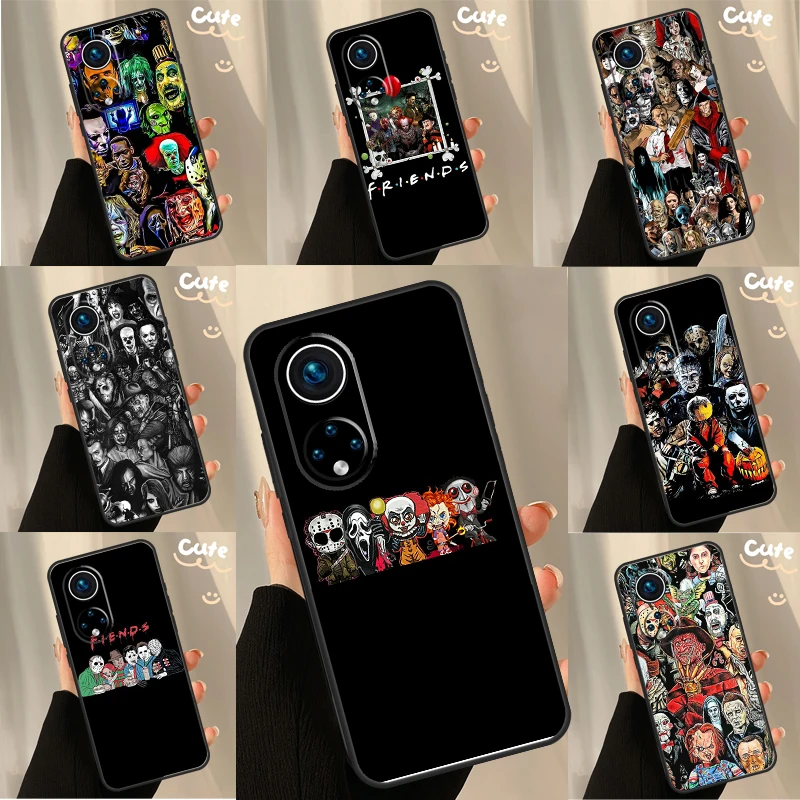 Funda de colección de personajes de terror para Huawei P30 P20 P60 P40 Lite Nova 9 5T P Smart Honor Magic 5 Pro 50 70 X8 X9a