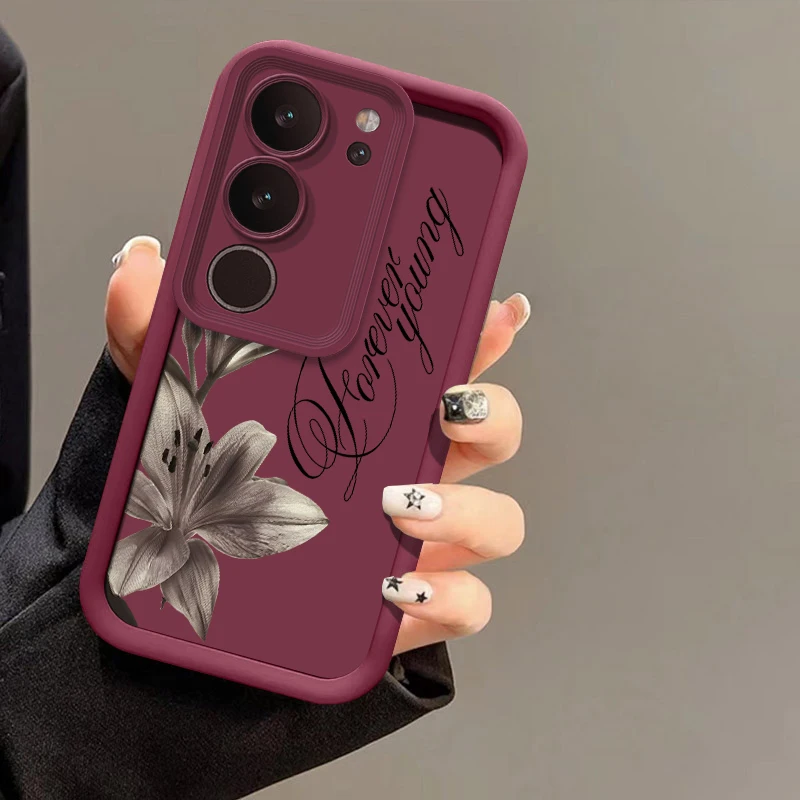 Flower Pattern Phone Case For Vivo Y05 Y03T Y03 Y02A Y02T Y01 Y20S Y20I Y18E Y19S Y17S Y16 Silicon Shockproof Matte Bumper Cover view 6