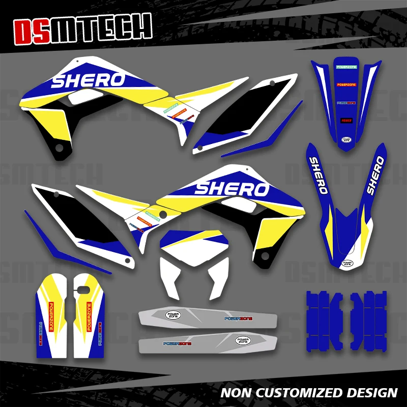 

DSMTECH для Sherco SE SEF SER 125 250 300 450 2017 2018 2019 2020-2023, полноразмерные графические наклейки, наклейки для мотоцикла, фон 001