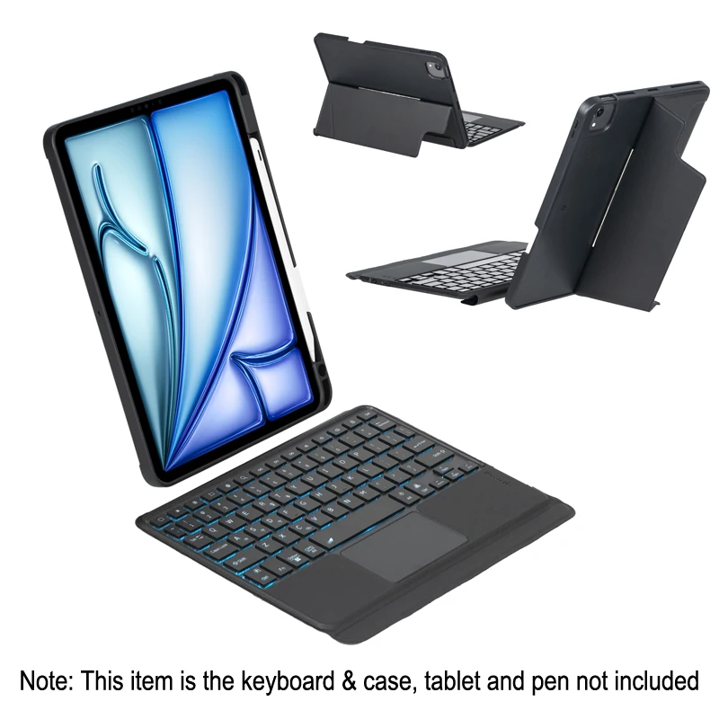 T11B-AS Detachable Keyboard Tablet Case For iPad Air 11-inch 2024/ Air 5 2022/ Air 4 2020/ iPad Pro 11-inch 2022 2021 2020 2018