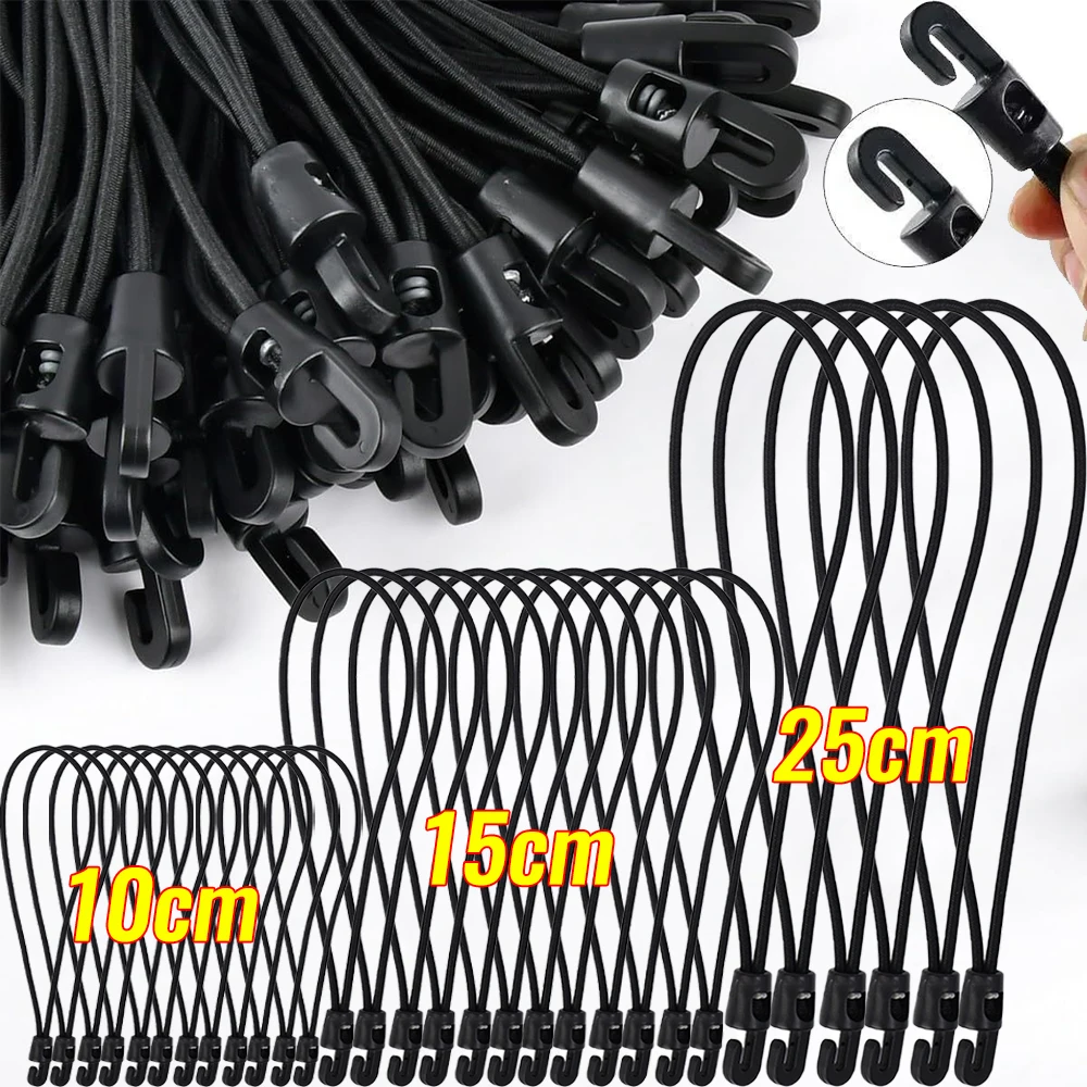 3/5/10/20pcs Elastic Bungee Cord Set Tied Rope High Elasticity Luggage Straps Rope for Bikes Tie Downs Camping Cars Cord Tie