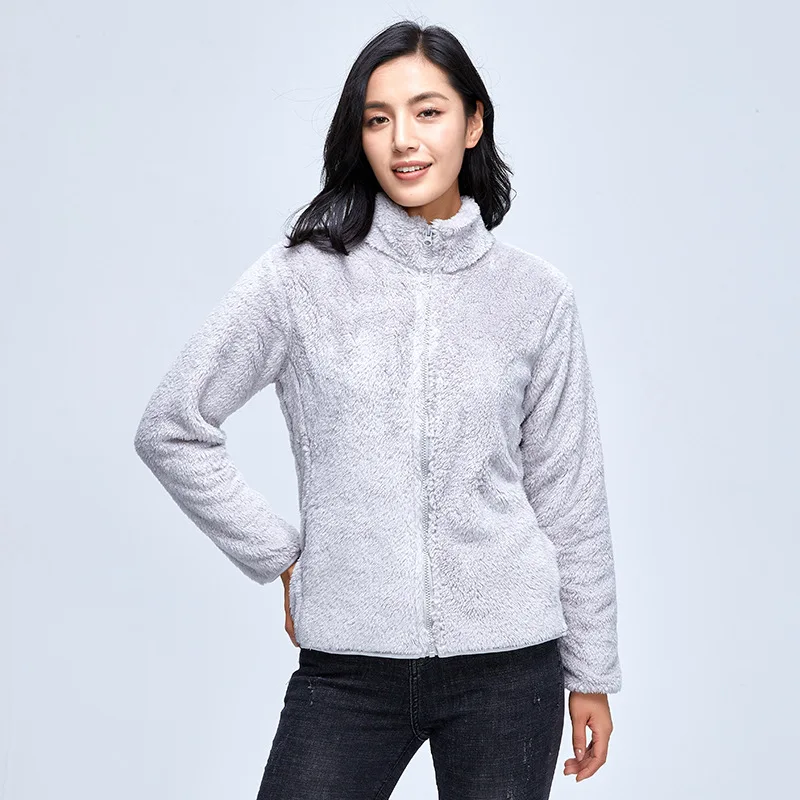 MRMT 2024 Brand New Stand Collar Korean Women Keep Warm Soft And Thick Coral Fleece Coat  Women's Jacket Overcoat For Female