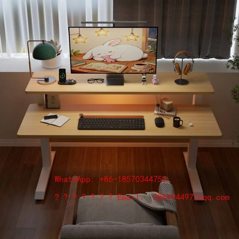 Simple and Modern Multi-functional Computer Desk Office Study Table Liftable Workbench