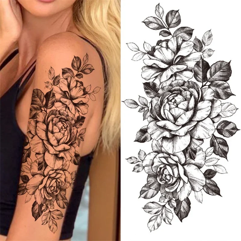 

1 Sheet Flower Tattoo Sticker Waterproof Lasting Temporary Tattoo