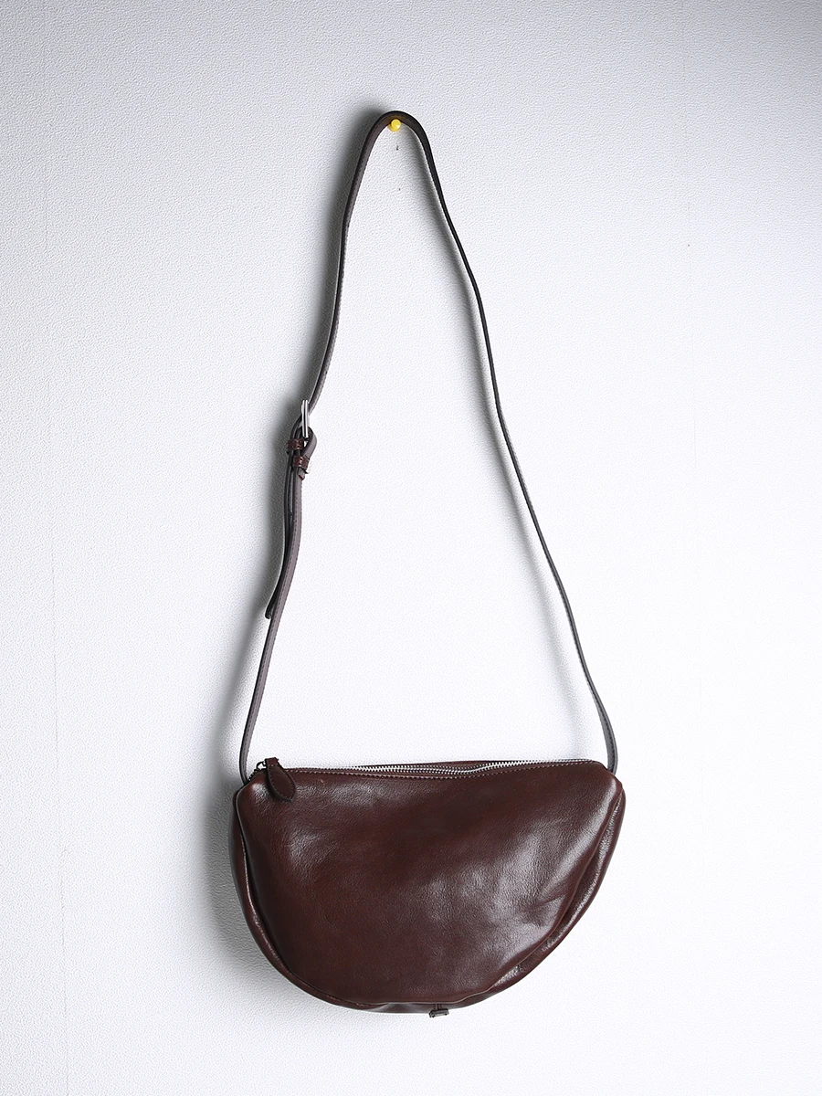 

Top Layer Cowhide Leather oulder Bag Women's Saddle Bag Small Size Faionable Crossbody Bag Korean Sle Soft Bag