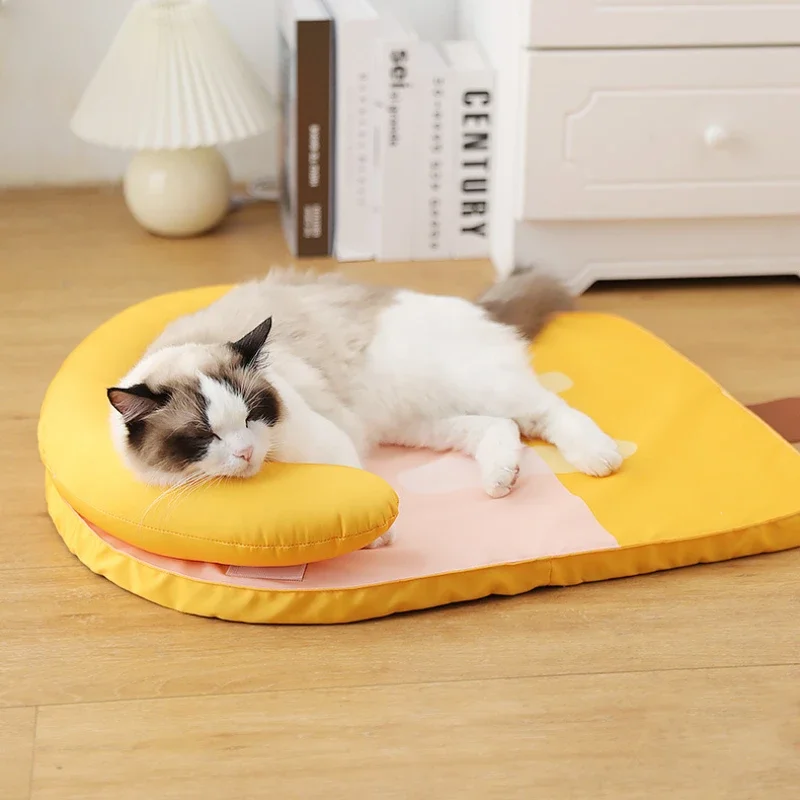 Summer Dog Beds for Small Dogs Cooling Mat Refreshing Cat Bed for Puppy Kitten Easy Clean Non-Slip Waterproof Bottom Cat Cushion