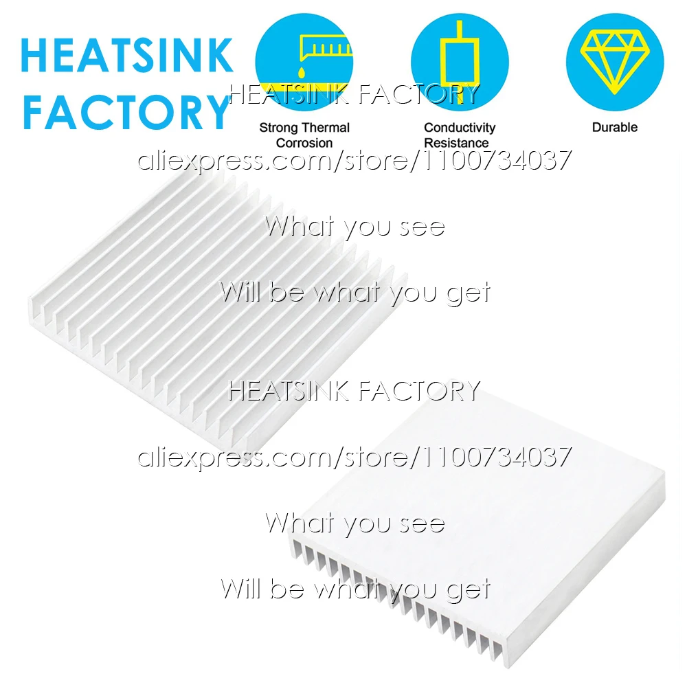 

70x70x11mm Silver Aluminum Heatsink Cooling Radiator for Electronic IC Chip MOS RAM AMD CPU LED Cooler Heat Dissipation