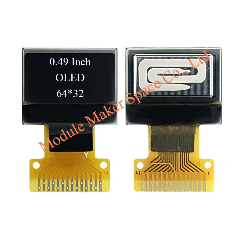 Módulo de Pantalla OLED de 0.49 Pulgadas SSD1315, Monocromática Blanca de 64x32, Interfaz IIC, 14 Pines, Pantalla OLED Pequeña sin Marco