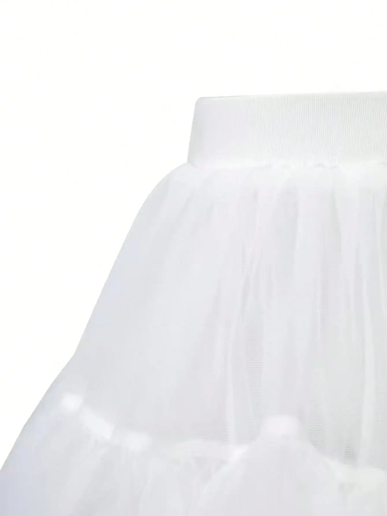Eleganter Freizeitrock für Mädchen mit elastischem Bund, aus Mesh, einfarbig, Minilänge – Detail 5