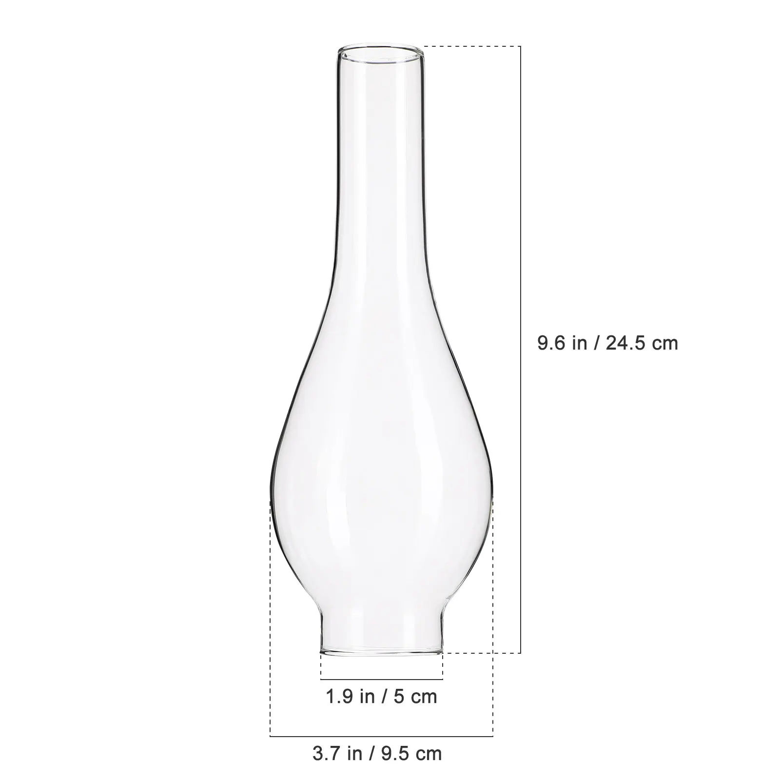 Oil Lamp Glass Shade Retro Style Clear Light Chimney Replacement Glass Cover High Temperature Resistant