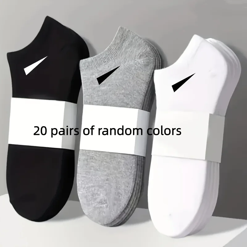 

20 Pairs Neutral Black White Sport Socks Set Comfortable Breathable for Casual Outings And Sports Activities Quality Gift Option