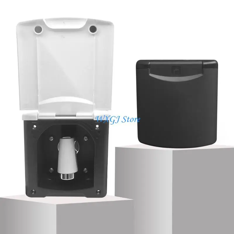 

37JE Shower Box For Vehicles And Boats Cover Latches Water Cover Water Inlet Adapter Plastic