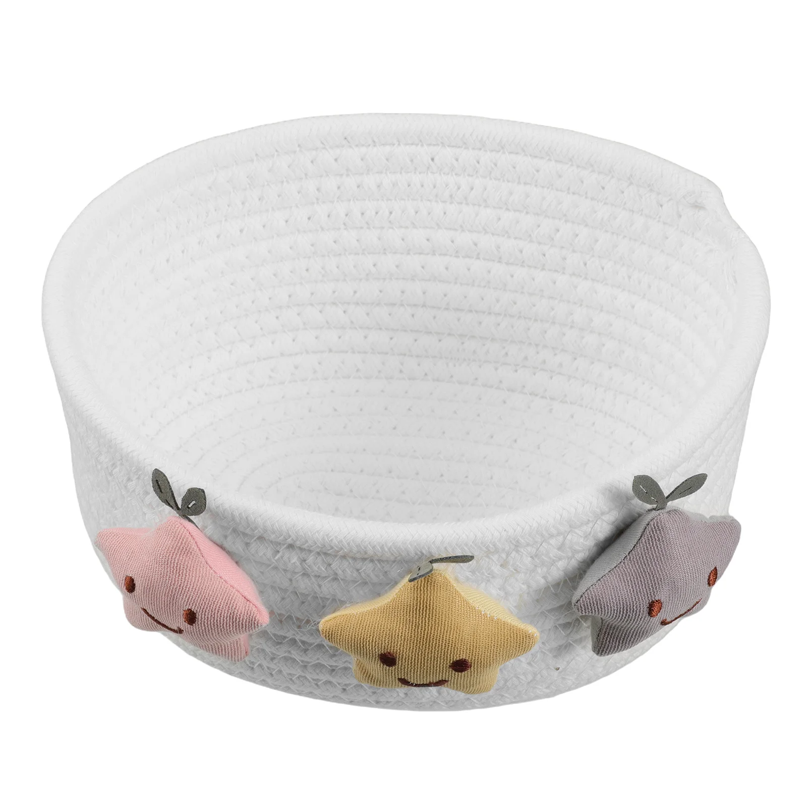 

Decorative Woven Cotton Rope Storage Basket Star Pattern Organizer for Desktop Entryway Sundries Household Cotton Rope Basket