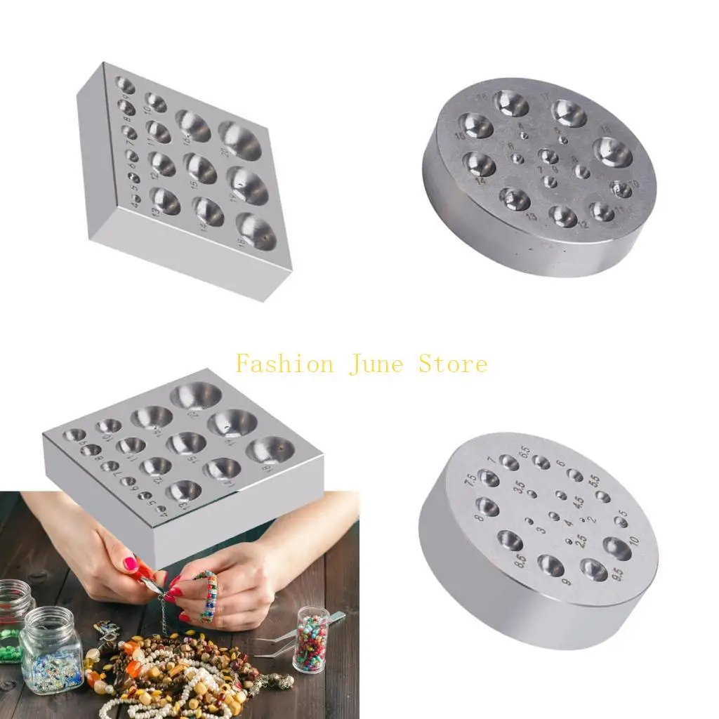 

N5KA Professional Jewelry Dapping Block Jewelry Making Tool Steel Forming Block