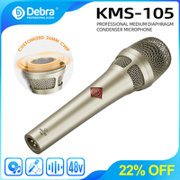 Debra KMS105 Professional Recording Microphone Wired Handheld Microphone with 48V Power Supply, High-Quality Sound Quality