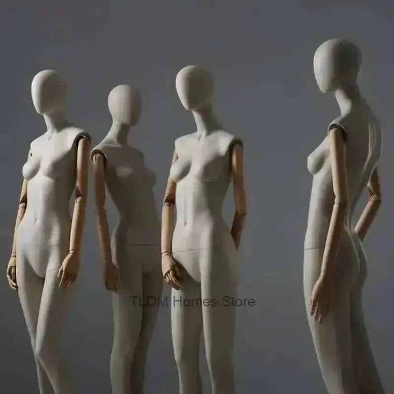 Fabric Clothing Store Female Cover Mannequin Body Model High-end Window Display Stands with Clavicle Full Body Mannequins