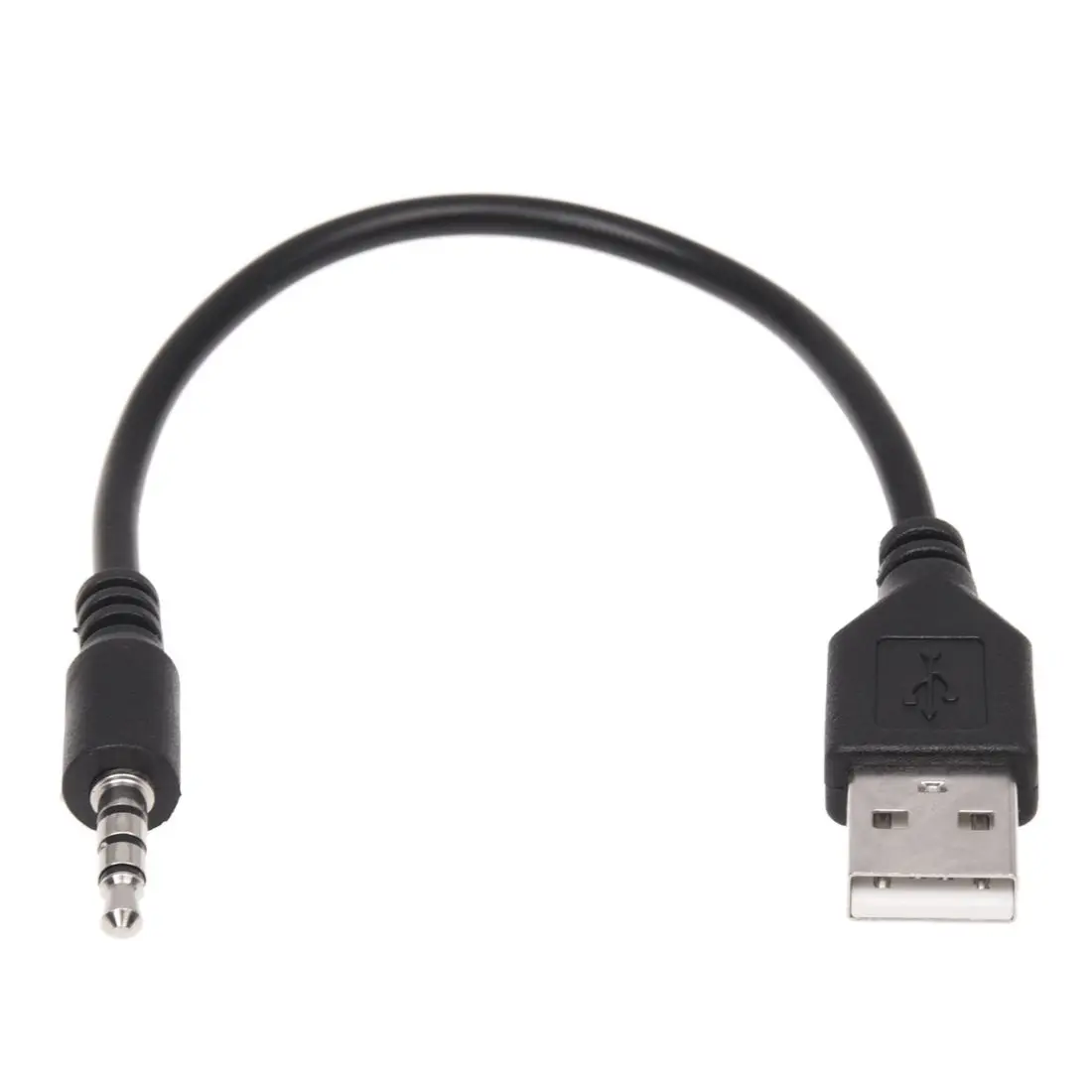 Kabel adaptor pengisi daya Pria, 3.5mm Plug AUX Audio Jack ke USB 2.0 untuk mobil MP3