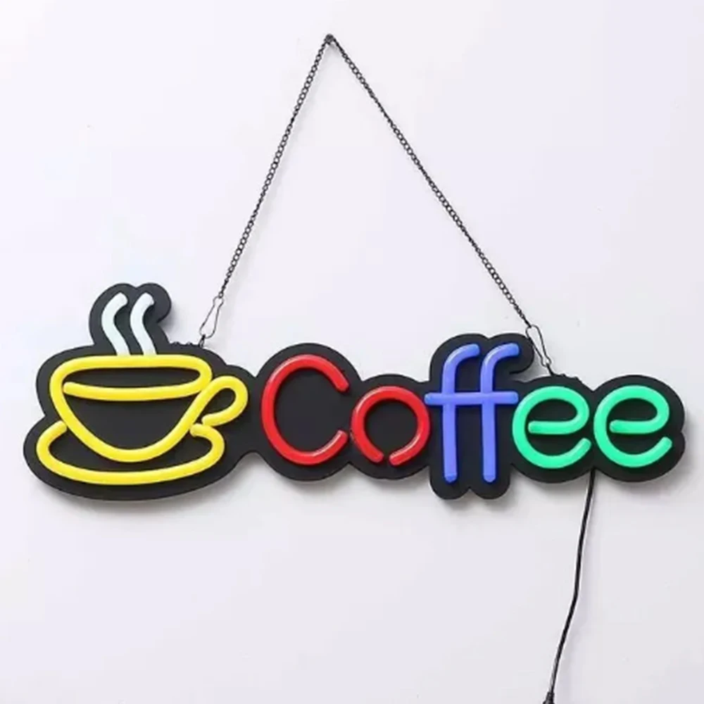 Coffee LED Neon Sign 40x15cm/60x20cm for Cafe Shop Store Wall Hanging Decoration Business Lamp Led Neon Lights Signs Wholesale