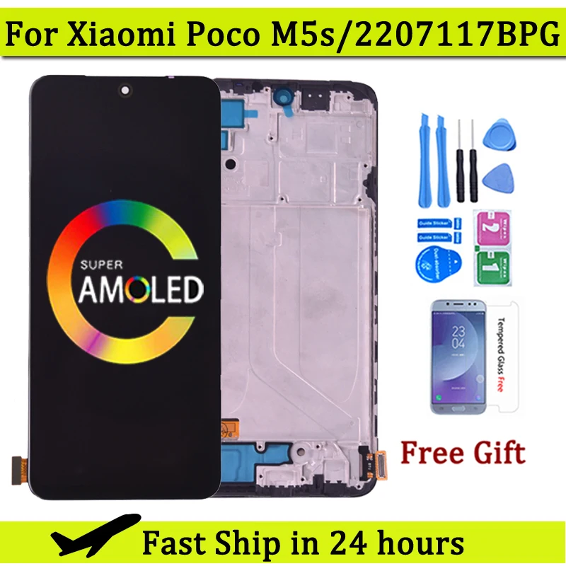 

ЖК-дисплей 6,43 ''AMOLED для Xiaomi Poco M5s с сенсорным экраном, дигитайзер, запасные части, дисплей 2207117BPG